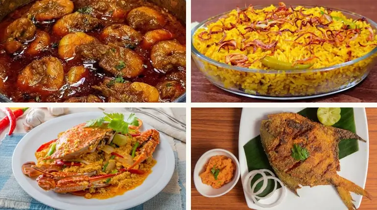 ইলিশের বিভিন্ন পদ কারি, বিরিয়ানি, কাঁকড়া, ভাজা মাছ
