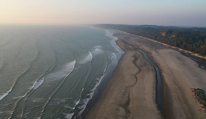 Private Beach View at Sampan Beach Resort in Cox's Bazar